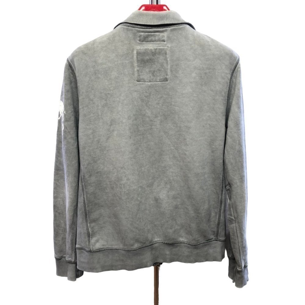 Buffalo David Bitton Distredded Grey Zip Up Lightweight Jacket Medium - Picture 2 of 11